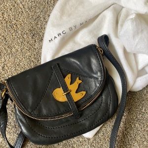 Marc by Marc Jacobs Petal To The Metal Flap Black Small Leather Cross Body Bag